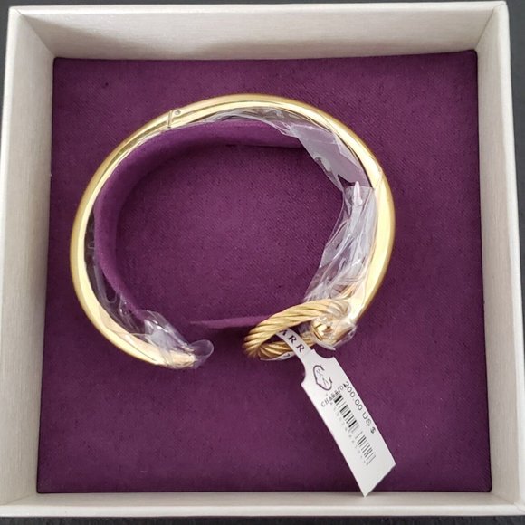 $200 MSRP| Charriol 04-404-1232-0CM Infinity Zen Steel Bangle Yellow Gold PVD(M) - Picture 3 of 6